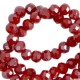 Top Glas Facett Glasschliffperlen 4x3mm rondellen Dark crimson red-pearl shine coating